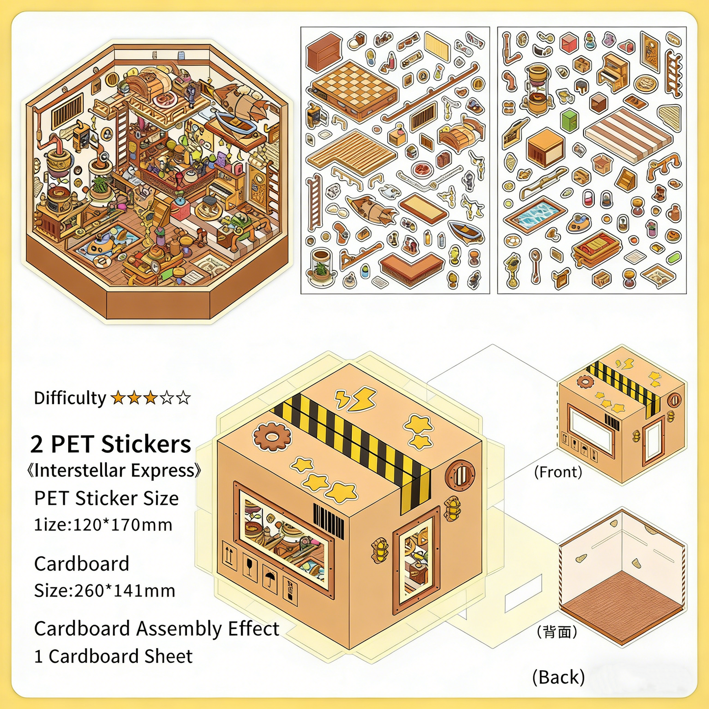 Infeelme's 19th play of DIY 3D Scene Stickers in open today, landscaping sticker cute DIY handmade miniature scene#137