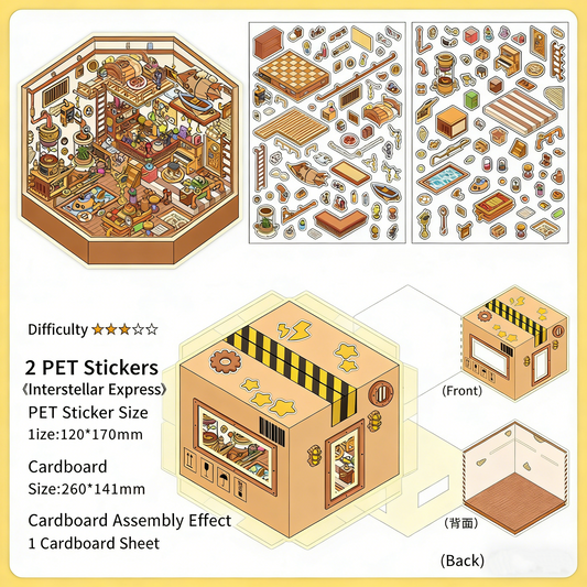 Infeelme's 19th play of DIY 3D Scene Stickers in open today, landscaping sticker cute DIY handmade miniature scene#137