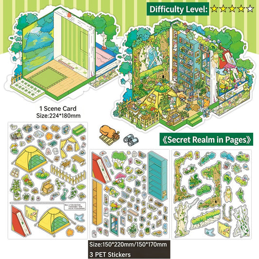 Infeelme's 21st play of landscape stickers in open today,  my cabin landscaping stickers cute DIY handmade miniature scene stickers#151