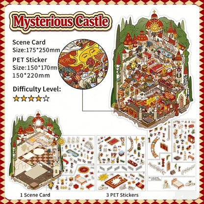 Infeelme's 24th play of DIY 3D Scene Stickers in open today,  Miniature Castle Infi Landscaping Sticker Large#139