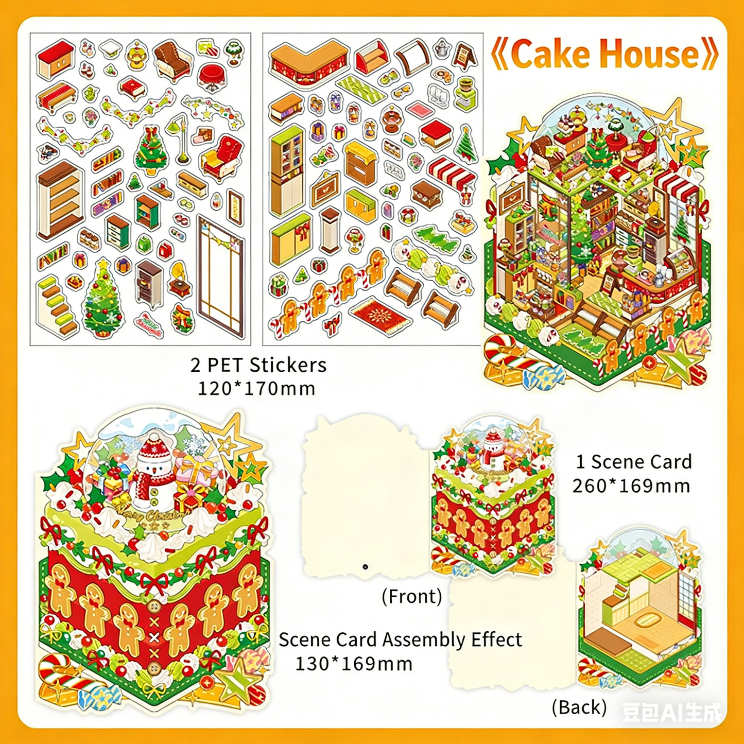 Infeelme's 25th play of DIY 3D Scene Stickers in open today, Christmas miniature scene stickers High difficulty#146
