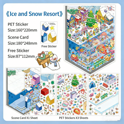 Infeelme's 26th play of DIY 3D Scene Stickers  in open today,My Cabin Scene Miniature Landscape Stickers Large#114