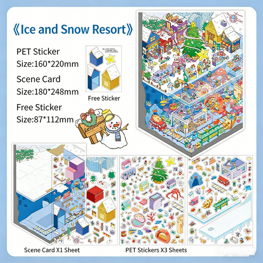 Infeelme's 26th play of DIY 3D Scene Stickers  in open today,My Cabin Scene Miniature Landscape Stickers Large#114