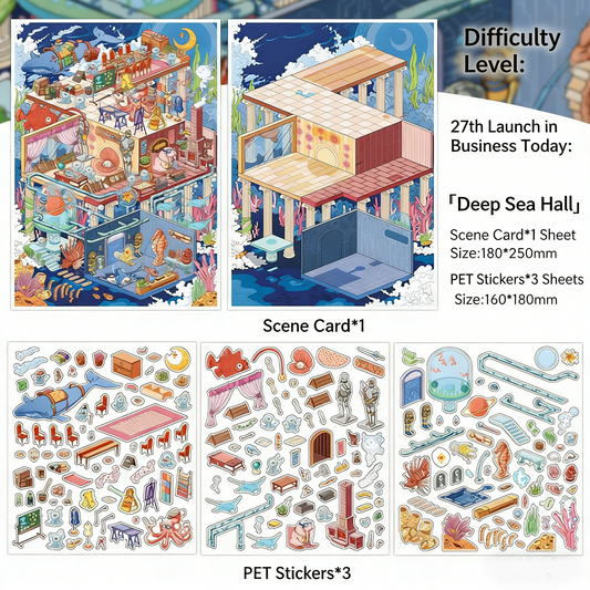 Infeelme's 27th play of DIY 3D Scene Stickers  in open today,Deep Sea Venue Miniature Scene Sticker Large Size#111