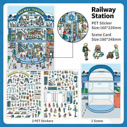 Infeelme's 30th play of DIY 3D Scene Stickers in open today, my cabin scene. Miniature landscaping sticker large.#122