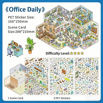 Infeelme's 32nd play of DIY 3D Scene Stickers in open today, 3D hut scene miniature landscaping sticker large sticker#147