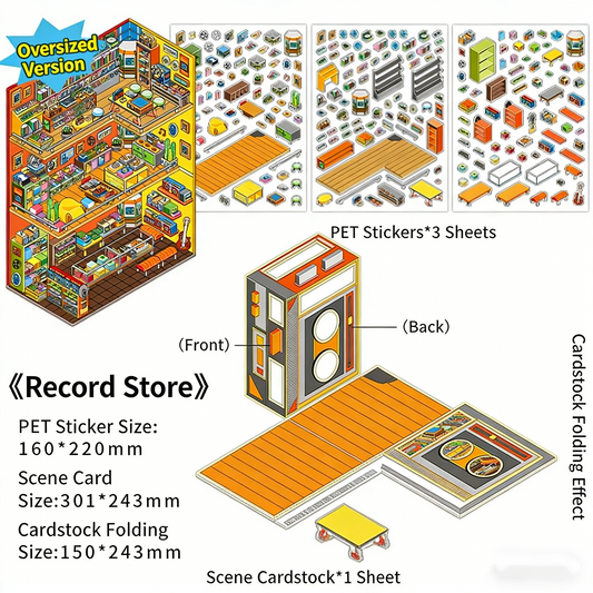 Infeelme's Seventh  play of DIY 3D Scene Stickers in open today, 2.5D Landscaping Sticker Hand Ledger DIY Handmade Miniature Scene#119