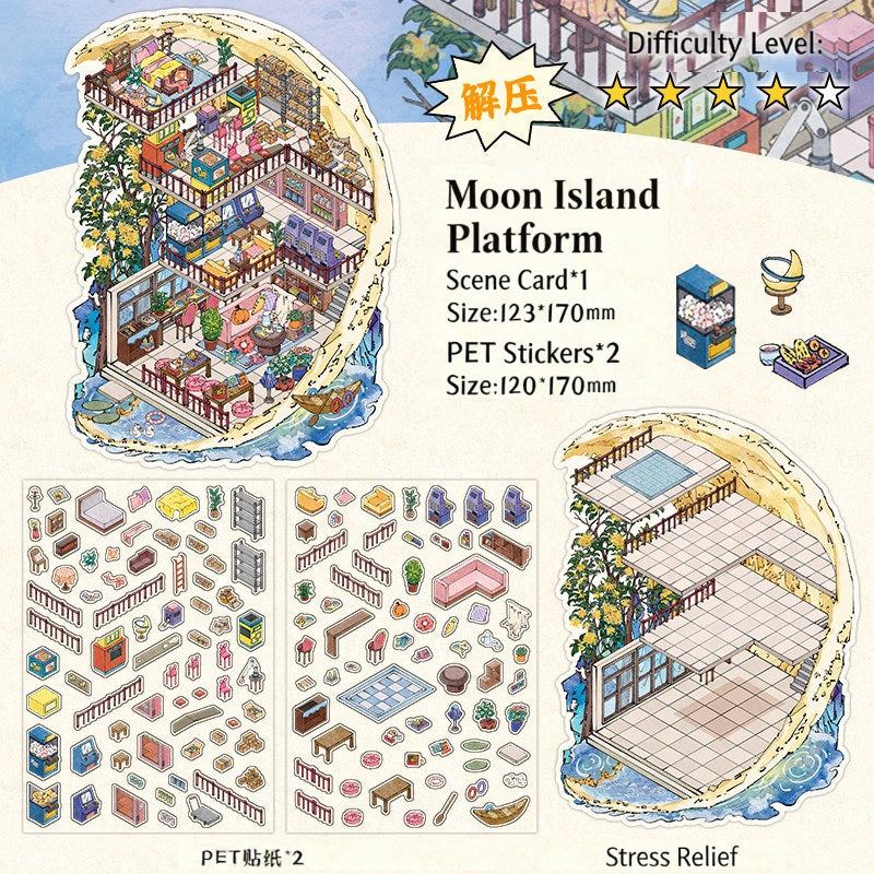 Infeelme's 8th play of DIY 3D Scene Stickers in open today, My Cabin Landscaping Sticker Cute DIY Handmade Miniature Scene Sticker#158
