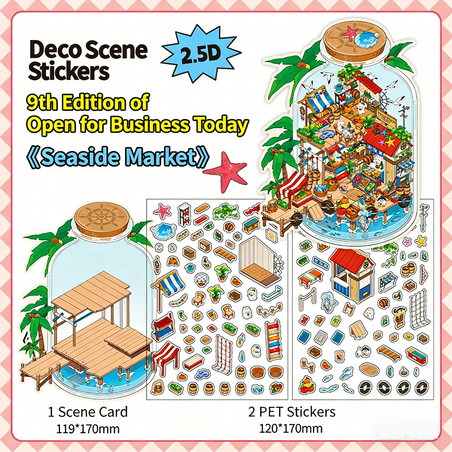 Infeelme's 9th play of DIY 3D Scene Stickers in open today, landscaping sticker large 9.0 miniature scene sticker three-dimensional cabin#138