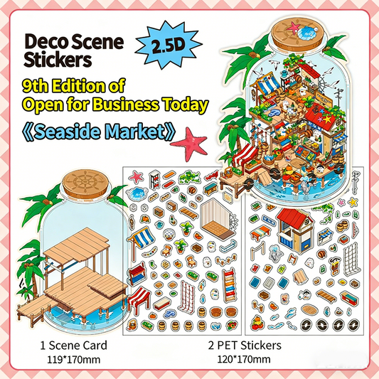 Infeelme's 9th play of landscape stickers in open today, landscaping sticker large 9.0 miniature scene sticker three-dimensional cabin#138