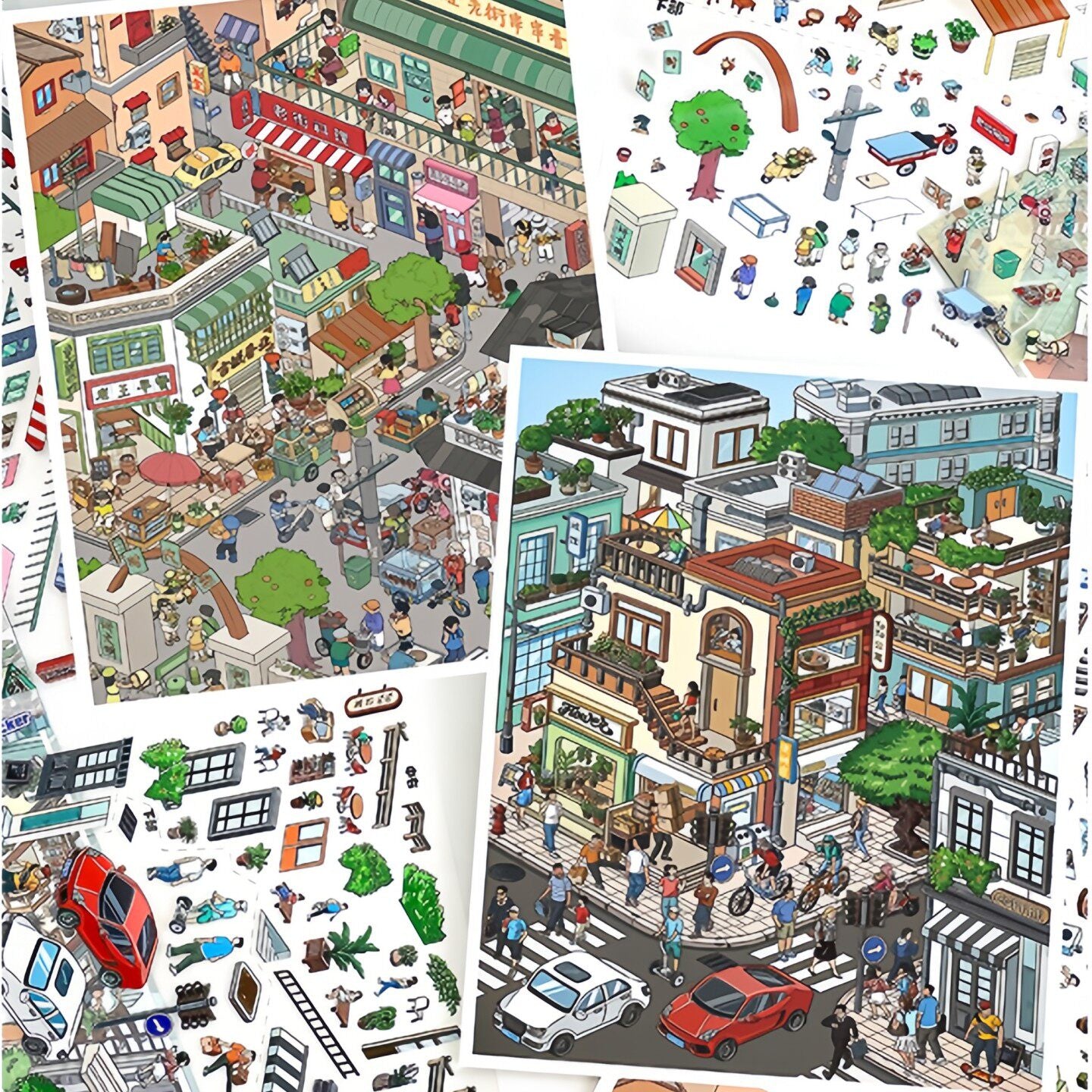 YiLan DIY 3D Scene Stickers 106.0 Special Oil Street View Stereo Cabin #229