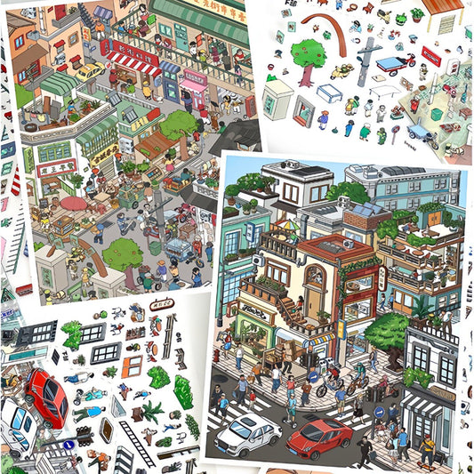 YiLan DIY 3D Scene Stickers 106.0 Special Oil Street View Stereo Cabin #229