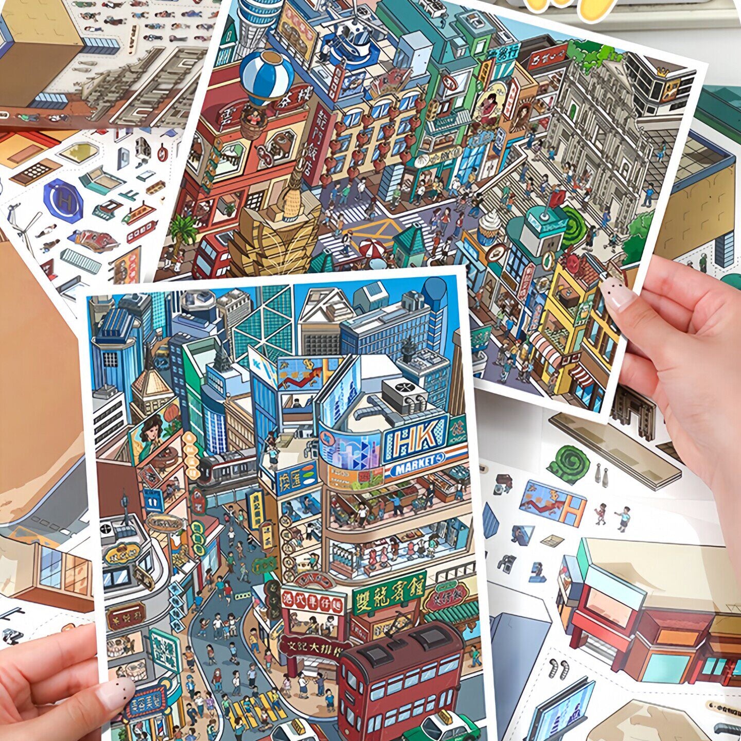 YiLan DIY 3D Scene Stickers 139.0 Macau Hong Kong Street View #254