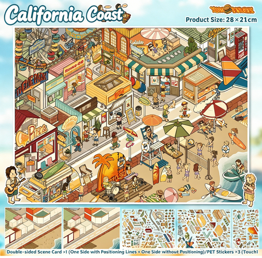 YiLan DIY 3D Scene Stickers 147.0 California Coast & Norwegian Village #308