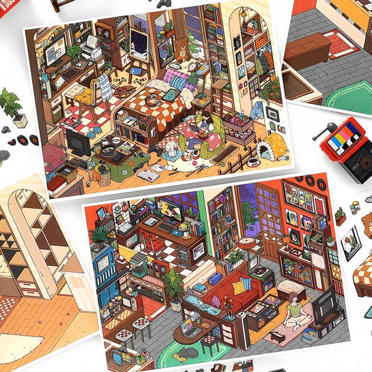 Infeelme's 15th play of landscape stickers in open today,  Landscaping Stickers Cute DIY Handmade Miniature Scene Stickers#159