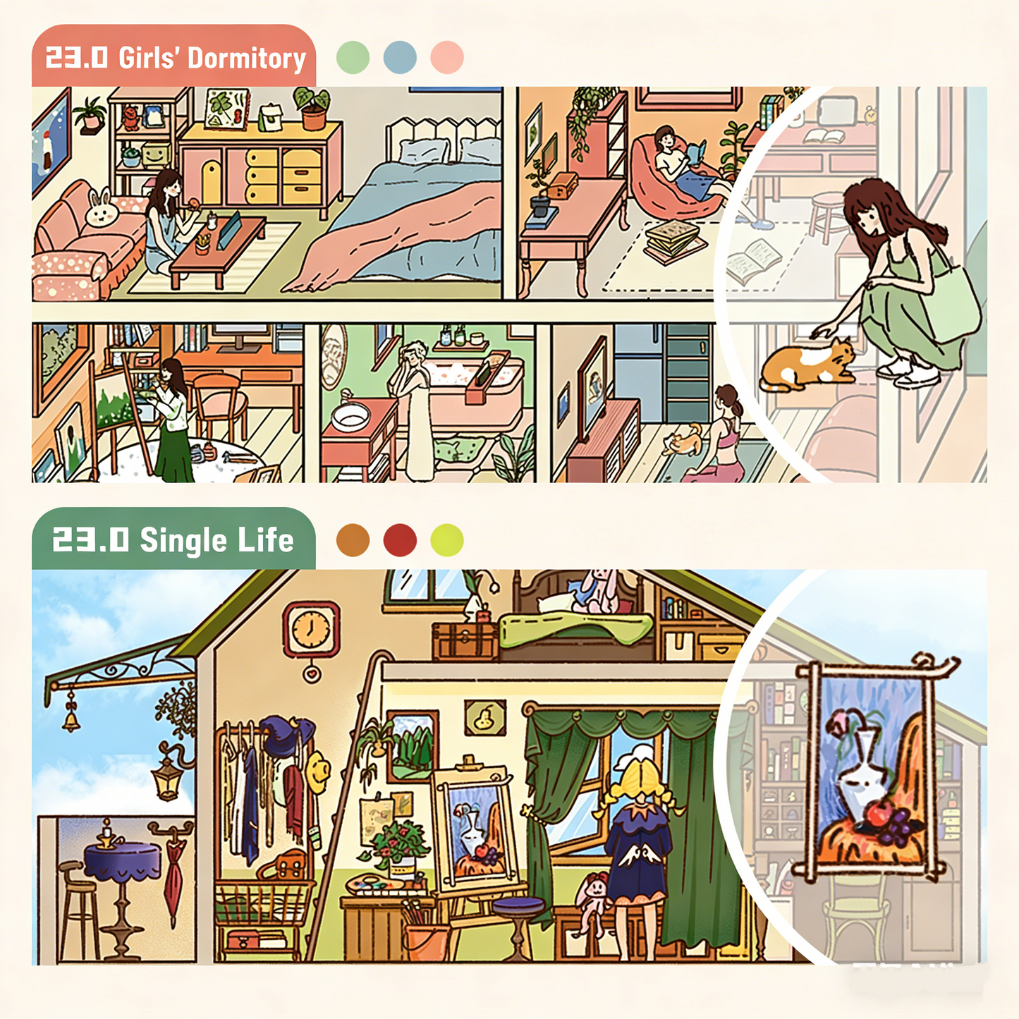 Paper space 23.0-24 special oil bright film DIY 3D Scene Stickers extra large version#175