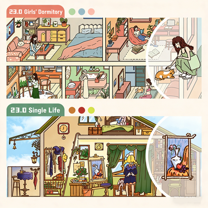 Paper space 23.0-24 special oil bright film DIY 3D Scene Stickers extra large version#175