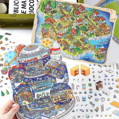 Infeelme's Third play of DIY 3D Scene Stickers  in open today, Large Miniature Scene Island Life Galaxy Home#116