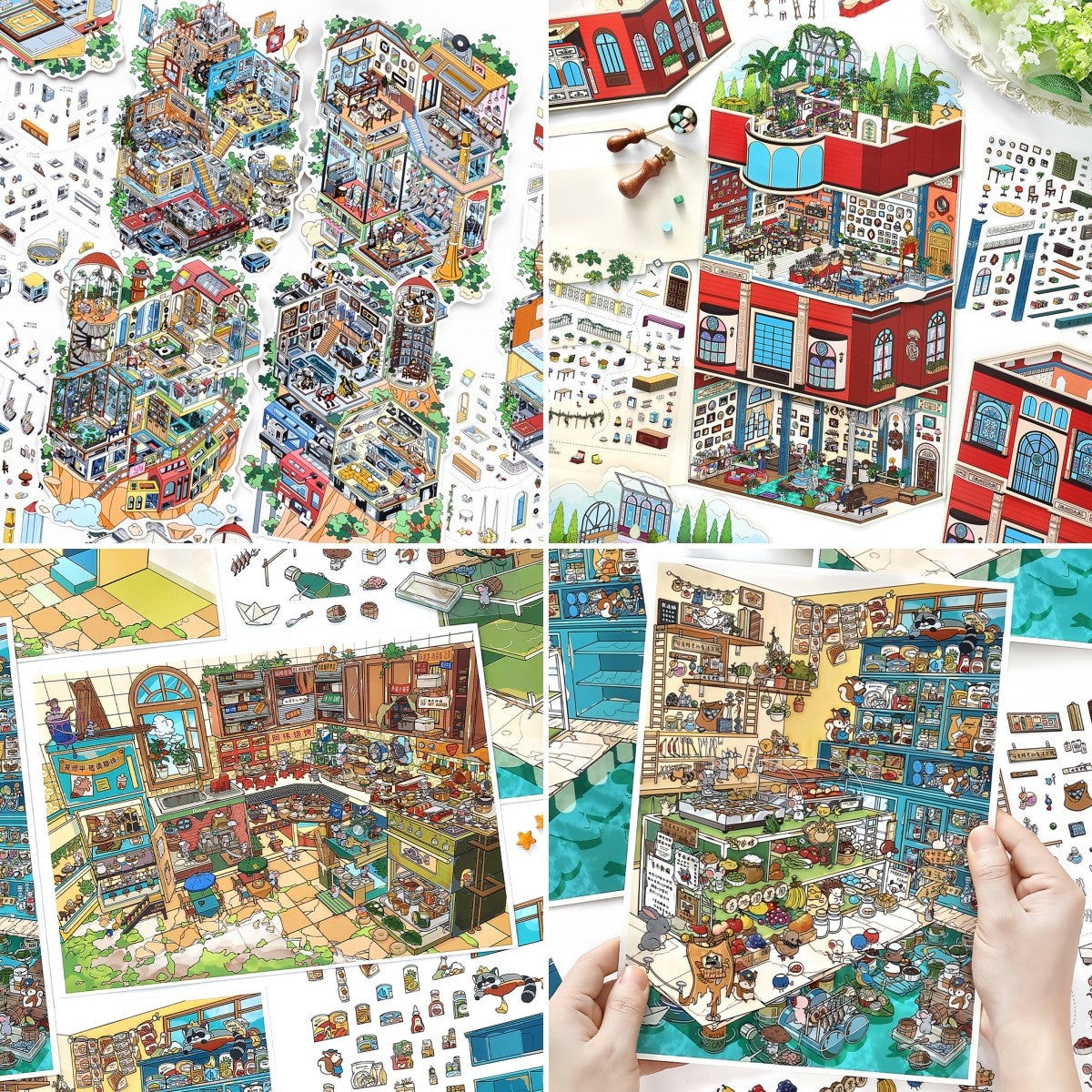 Infeelme's 33rd play of DIY 3D Scene Stickers in open today,  My Cabin Scene Miniature Landscaping Sticker Large#141