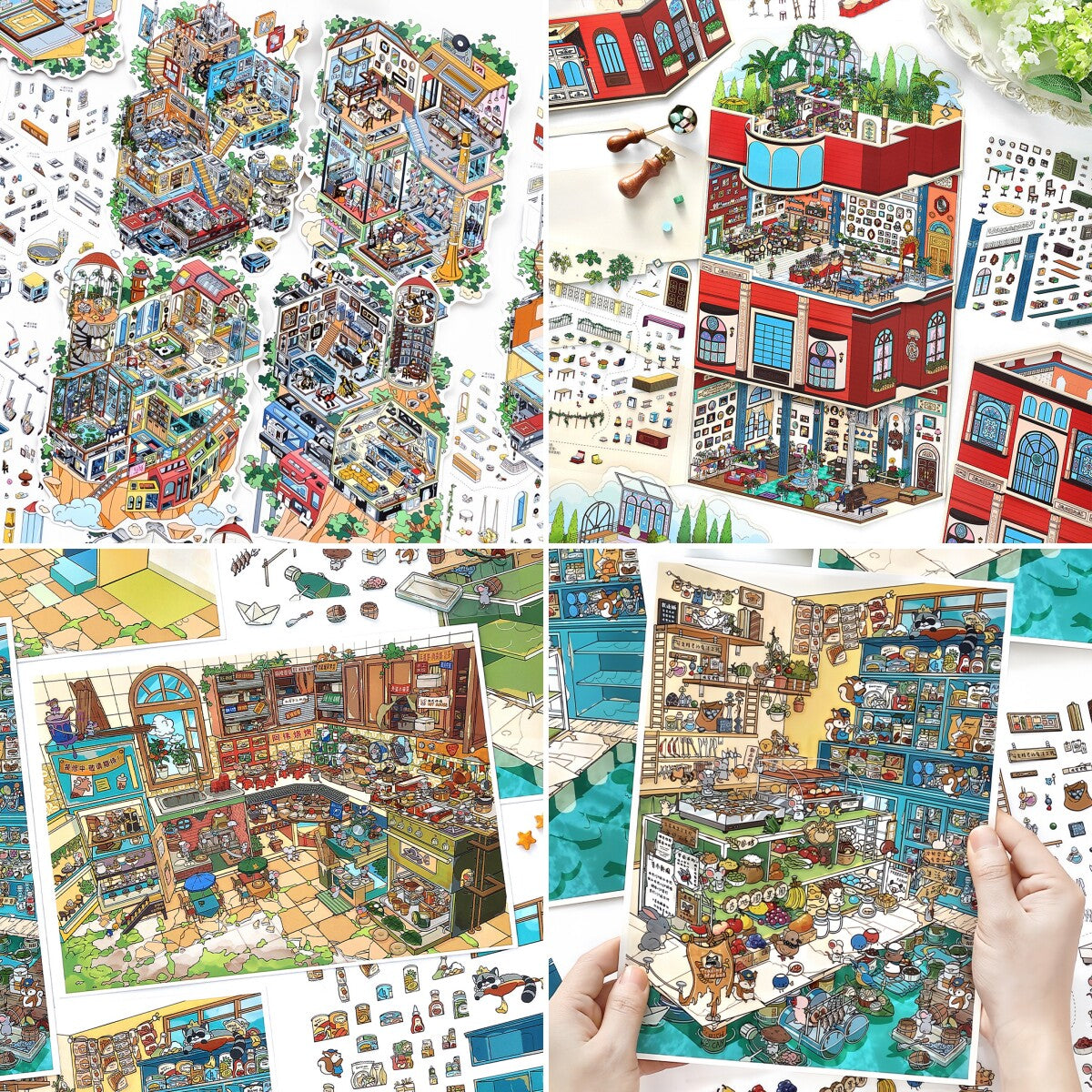 Infeelme's 36th play of DIY 3D Scene Stickers in open today, My Cabin Scene Miniature Landscaping Sticker Large#160