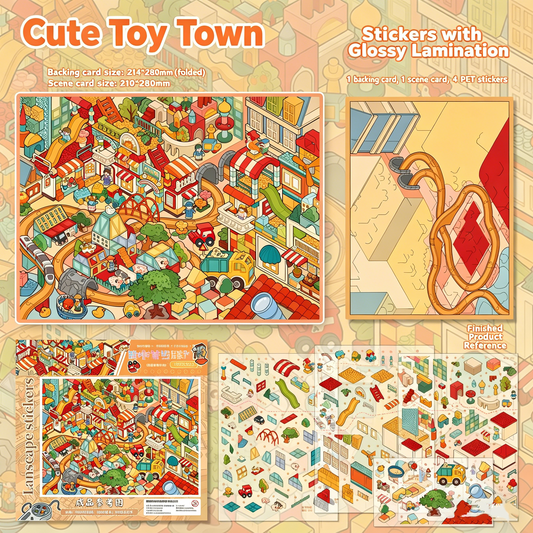 Senyou DIY 3D Scenes Stickers Large Version 36.0 building block town #273
