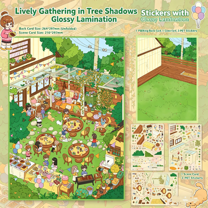 Senyou DIY 3D Scenes Stickers Large version 37.0 garden party series #266