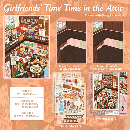 Senyou DIY 3D Scenes Stickers Large Version 38.0 Little Girl Loft Series #270