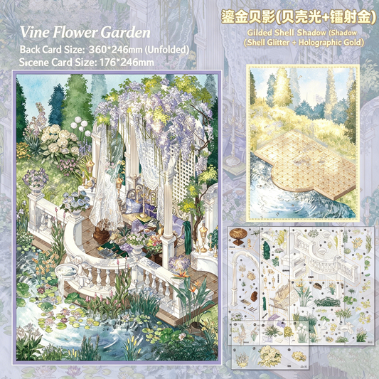 Senyou DIY 3D Scenes Stickers Large version 39.0 Wisteria Courtyard Orchid Creek #289