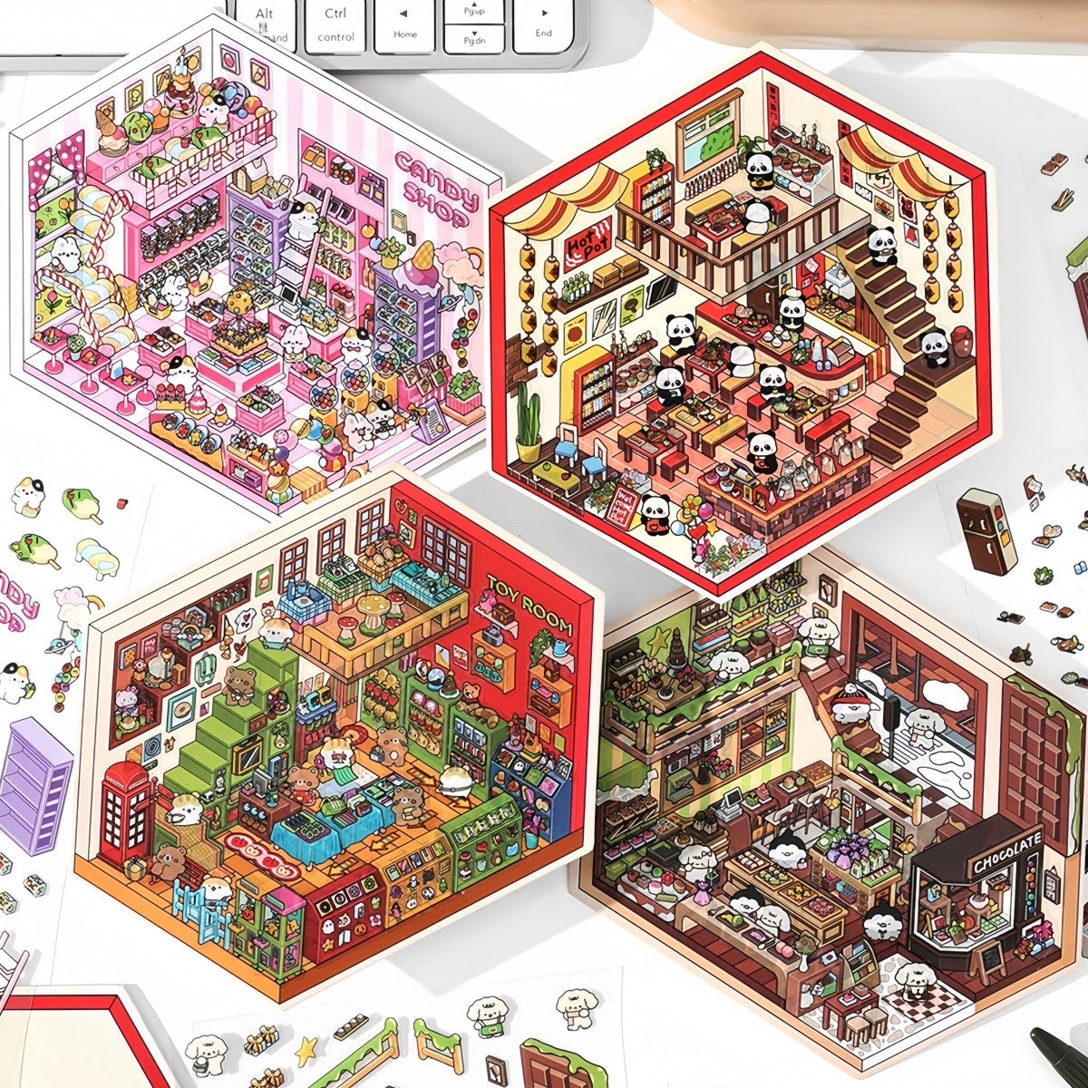Infeelme's fourth play of DIY 3D Scene Stickers  in open today,4.0 Miniature Scene Stickers, Large Size#112