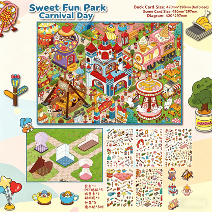 Senyou DIY 3D Scenes Stickers A3 extra large version 5.0 cute miniature scene sticker #282