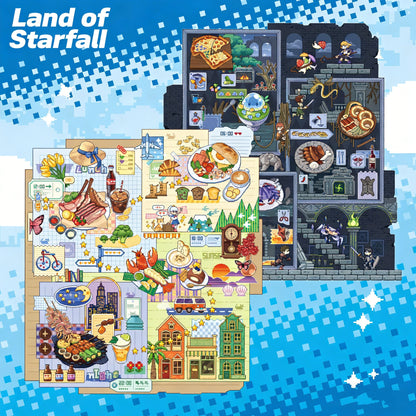 The Land of Falling Stars 5.0 pixel DIY 3D Scene Stickers decompression DIY miniature space#168