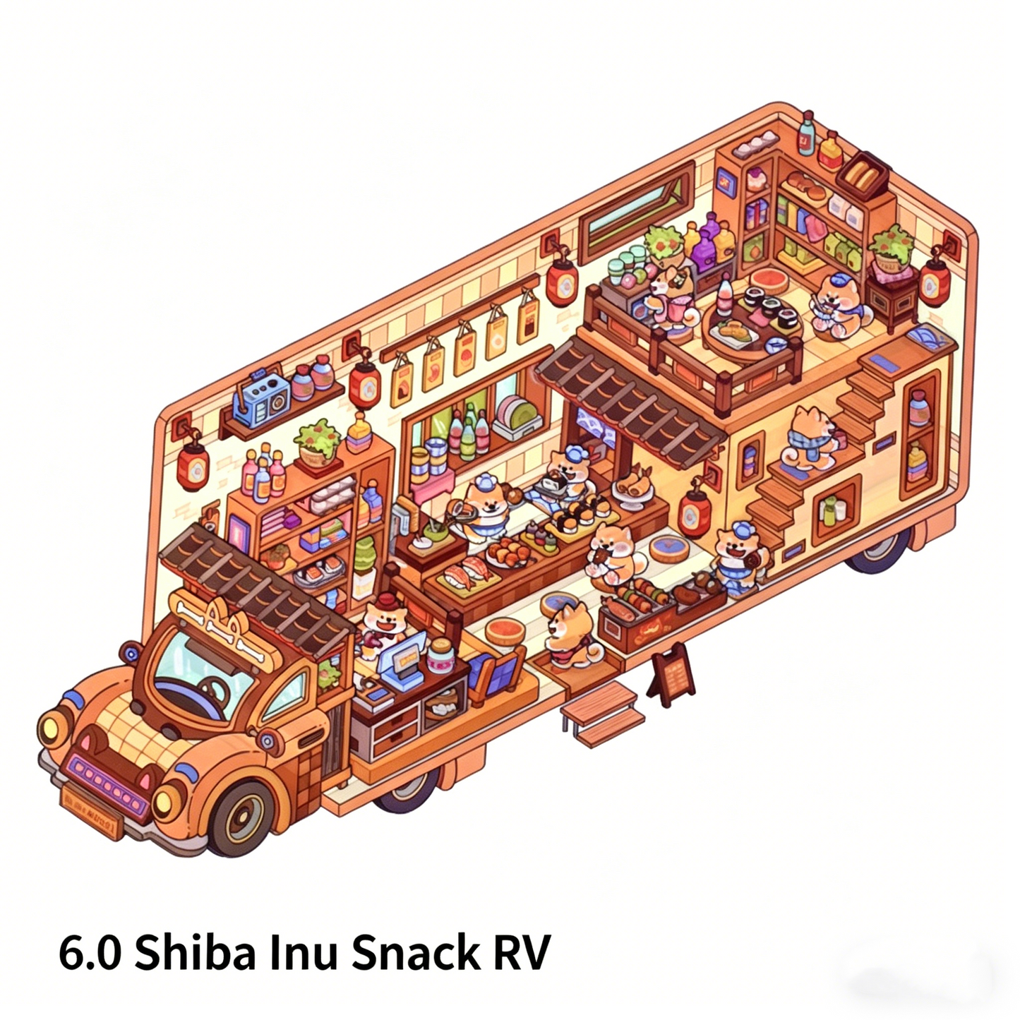 Senyou DIY 3D Scenes Stickers 6.0 RV Miniature Scene Landscaping Sticker #292