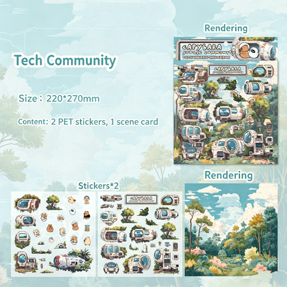 Capybara Jungle Community DIY 3D Scene Stickers #262