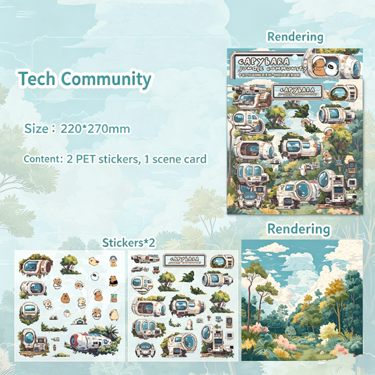 Capybara Jungle Community DIY 3D Scene Stickers #262