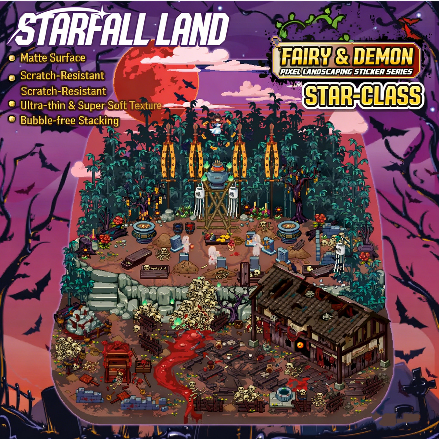 The Land of Falling Stars 4.0 pixel DIY 3D Scene Stickers decompression DIY miniature space#163