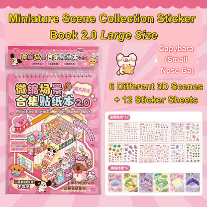 Sticker Small Nose Ga Microhole Miniature Scene Collection This Handbook Scene 3D Stereo Miniature Cabin Girls Children's Educational Toys DIY Handbook Sticker Decoration Creative Sticker#102