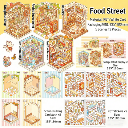 Infeelme new DIY 3D Scene Stickers collection of Meow Meow store is a miniature scene sticker book#157