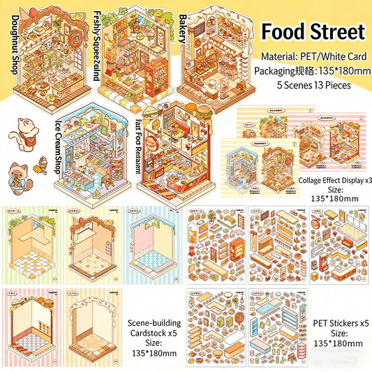 Infeelme new landscaping sticker collection of Meow Meow store is a miniature scene sticker book#157