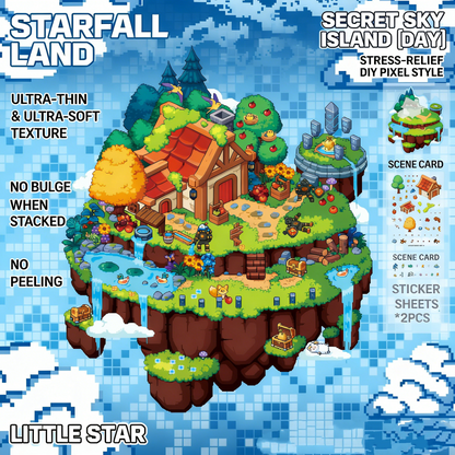 The Land of Falling Stars 6.0 pixel DIY 3D Scene Stickers decompression DIY miniature space#172