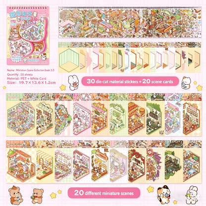 YiLan DIY 3D Scene Stickers 3.0 Cute Pet Paradise&Animal Shop Miniature Scene Collection Book #314
