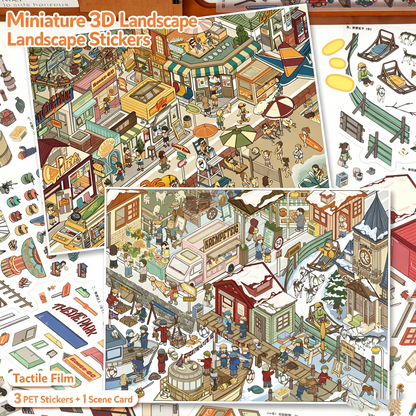 YiLan DIY 3D Scene Stickers 147.0 California Coast & Norwegian Village #308