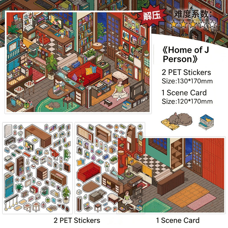 Infeelme's 15th play of DIY 3D Scene Stickers in open today,  Landscaping Stickers Cute DIY Handmade Miniature Scene Stickers#159