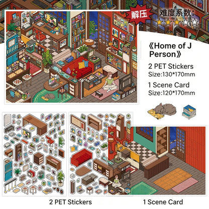 Infeelme's 15th play of DIY 3D Scene Stickers in open today,  Landscaping Stickers Cute DIY Handmade Miniature Scene Stickers#159