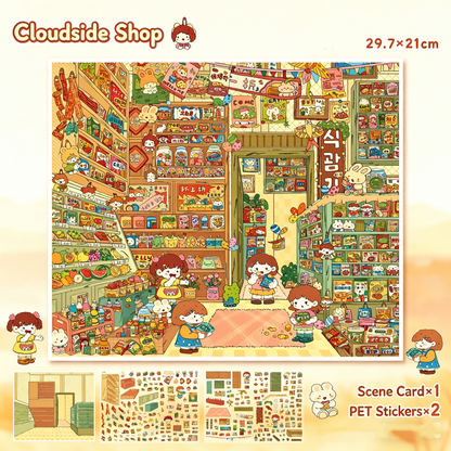 YiLan DIY 3D Scene Stickers 99.0 Special Oil Process – Childhood Shop Series #324