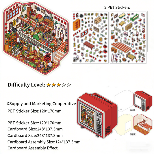 Infeelme's 19th play of DIY 3D Scene Stickers in open today, landscaping sticker cute DIY handmade miniature scene#137