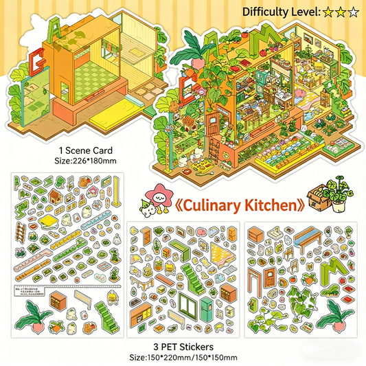 Infeelme's 21st play of landscape stickers in open today,  my cabin landscaping stickers cute DIY handmade miniature scene stickers#151