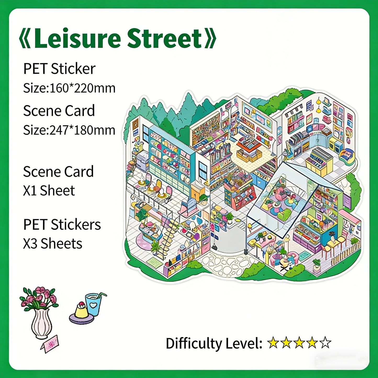Infeelme's 22nd play of DIY 3D Scene Stickers  in open today, City Street Miniature Scene Stickers Large#117