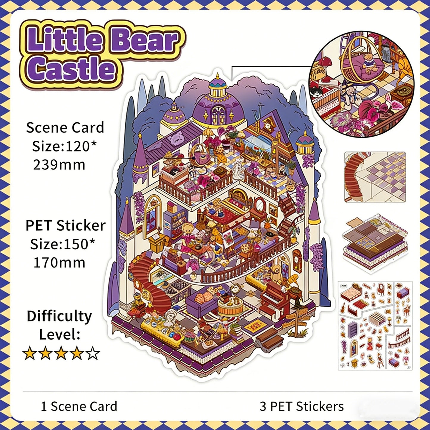 Infeelme's 24th play of DIY 3D Scene Stickers in open today,  Miniature Castle Infi Landscaping Sticker Large#139