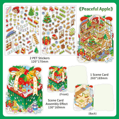 Infeelme's 25th play of DIY 3D Scene Stickers in open today, Christmas miniature scene stickers High difficulty#146
