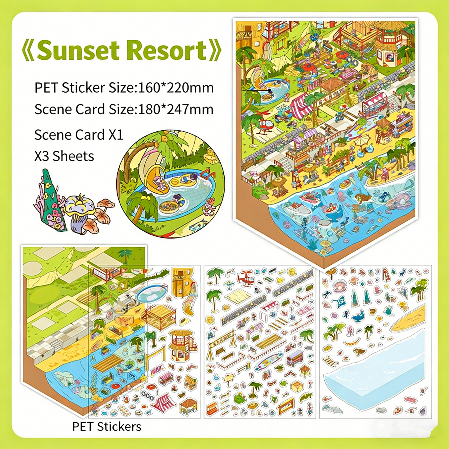 Infeelme's 26th play of DIY 3D Scene Stickers  in open today,My Cabin Scene Miniature Landscape Stickers Large#114